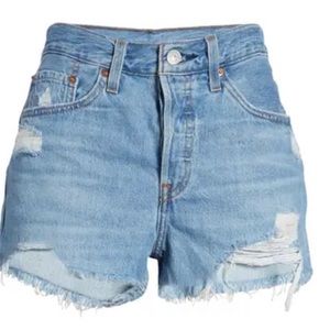 Levi’s 501 high rise distressed shorts original